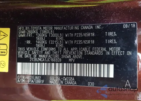 2018 Lexus Rx 350 from USA, damaged, VIN 2T2BZMCA1JC166928